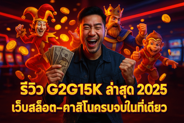 รีวิว G2G15K ล่าสุด 2025 เว็บสล็อต-คาสิโนครบจบในที่เดียว